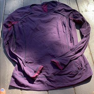 LULULEMON ATHLETICA long sleeve purple strip shirt